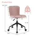 thumbnail image 2 of Gymax Mid Back Armless Office Chair Adjustable Swivel Linen Task Chair Pink, 2 of 10