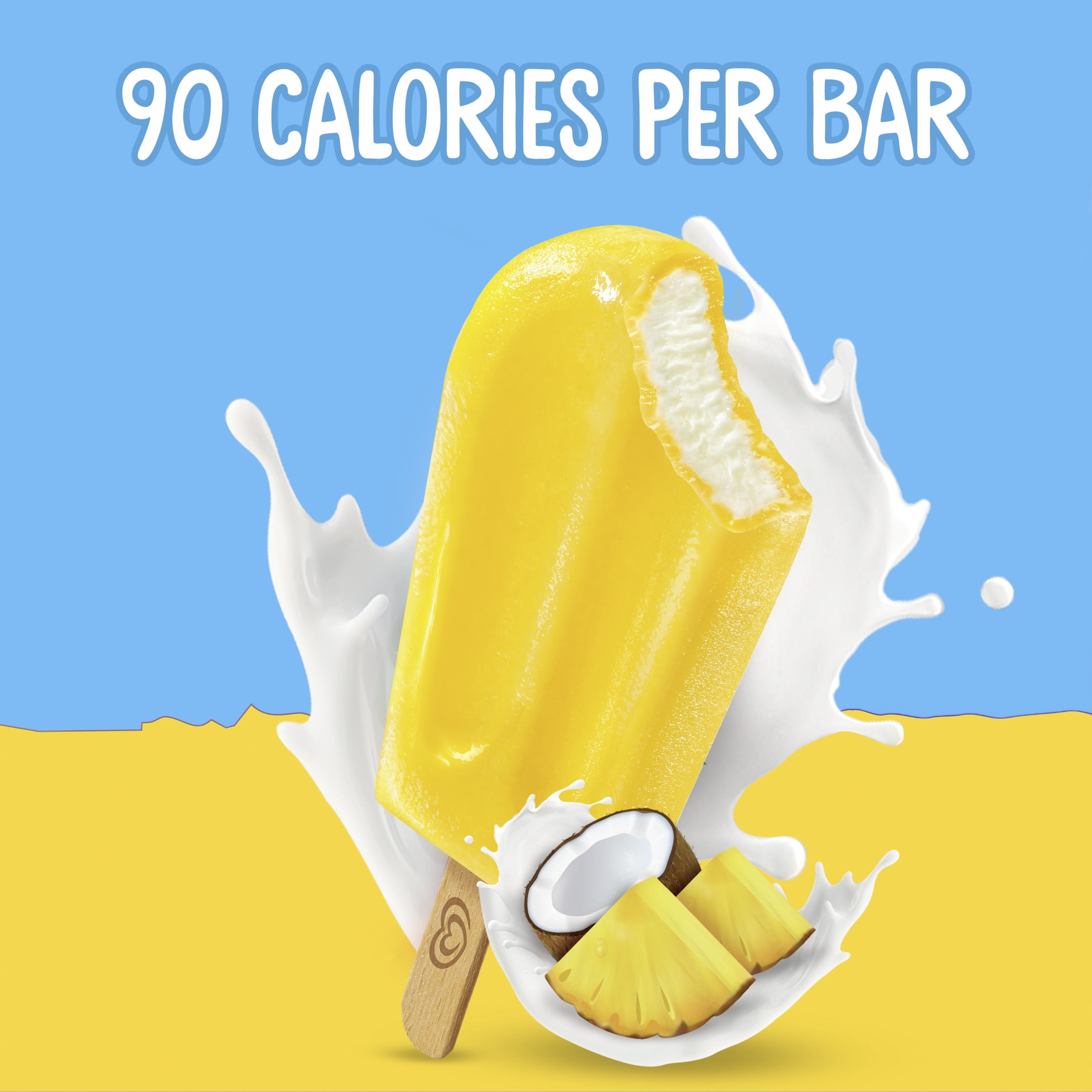 Holanda Chemisse Coconut & Pineapple Mexican Fruit Ice Pops Frozen Dessert, 4 Count