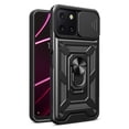 thumbnail image 2 of For T-Mobile Revvl 6 Pro 5G Hybrid Cases with Kickstand, Slide Camera Lens Protection + 360° Rotate Ring Stand Phone Case Cover by Xpression - Black, 2 of 8