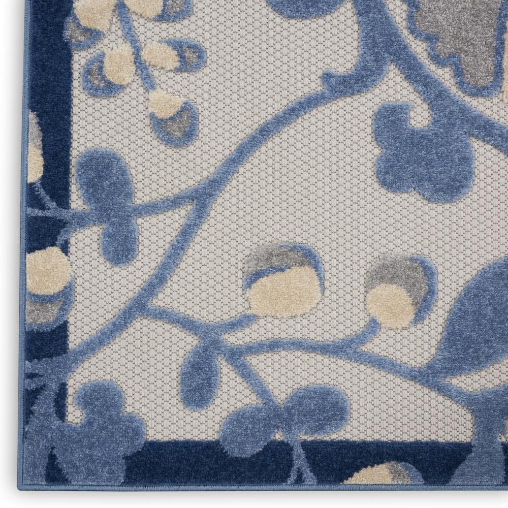 Nourison Aloha Indoor/Outdoor Blue/Grey 2'3" x 8' Area Rug, (2x8)