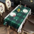 thumbnail image 5 of Meery Christmas Rectangle Table Cloth Green Buffalo Plaid Snowflake Table Clothes 60x102inch Polyester Happy Holiday Waterproof and Reusable Table Covers for Dining Table Buffet Parties Camping, 5 of 5
