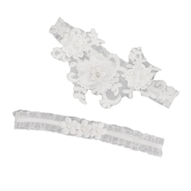 Liguero de encaje para boda, 2 uds., liguero Floral para pierna nupcial, conjunto para fiesta 55 cm a 70 cm jinwen Liga de encaje