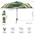 thumbnail image 3 of FORMRS Travel Umbrella Folding Auto Open Close Windproof Rain UV Protection, Green Abstract Shapes, 3 of 8