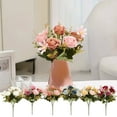 thumbnail image 7 of White Simulated Flowers Roses Fake Flowers Bundle Wedding Home Furnishings Hotel Interior Decoration Artificial Flowers Decorative Ornaments Plastic Floral Stems White For Centerpieces And, 7 of 7