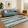 thumbnail image 7 of Addison Rugs Mayfield Premium Machine Washable Transitional Stripes Teal Rectangle Rug, 10' x 14', 7 of 7