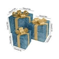 thumbnail image 3 of Beautynvta Christmas Lighted Boxes Set of 3, Metal Mesh Xmas Gift Boxes with LED Lights and Bows for Indoor Outdoor Christmas Tree, Yard, Party Decorations, Blue, 3 of 9