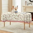 thumbnail image 2 of Oval Tablecloth 60 x 102 Inch, Pink Vintage Floral Oval Table Cloth, Waterproof Wrinkle Free Oval Table Cover for Indoor Outdoor Kitchen Dinning Room, 2 of 6