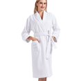 thumbnail image 5 of Albornoz de algodón para mujer, albornoz de tejido unisex de algodón de fibra larga de primera calidad, la tela absorbe el agua, 5 of 5