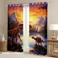 thumbnail image 2 of Erosebridal Dinosaur Curtains & Drapes Dino Curtains, Jungle Blackout Curtains 3D Animal Living Room Curtains, Wild Dinosaur Window Curtains Bedroom Decoratives, 2 of 6
