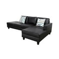 thumbnail image 5 of Star Home Living 2 Piece Contemporary Faux Leather Sectional Sofa Living Room Set Black, 5 of 14