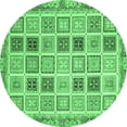 thumbnail image 1 of Ahgly Company Indoor Round Oriental Emerald Green Modern Area Rugs, 4' Round, 1 of 4
