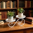 thumbnail image 5 of YuanGuangQ Double Tier Iron Plant Stand, European Style Floor Standing Flower Pot Display Rack, Sturdy Plant Storage Shelf for Living Room Balcony Window Sill Home Use, 5 of 6