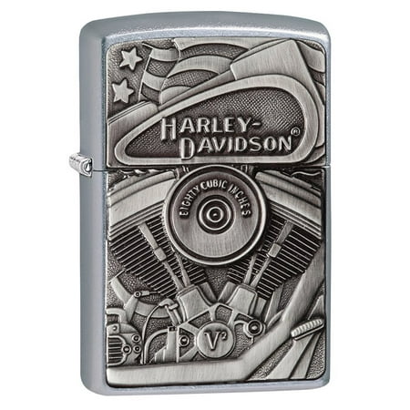 Zippo Pewter Emblem Black Crackle - Zippo 29266 HD Motor Flag Emblem