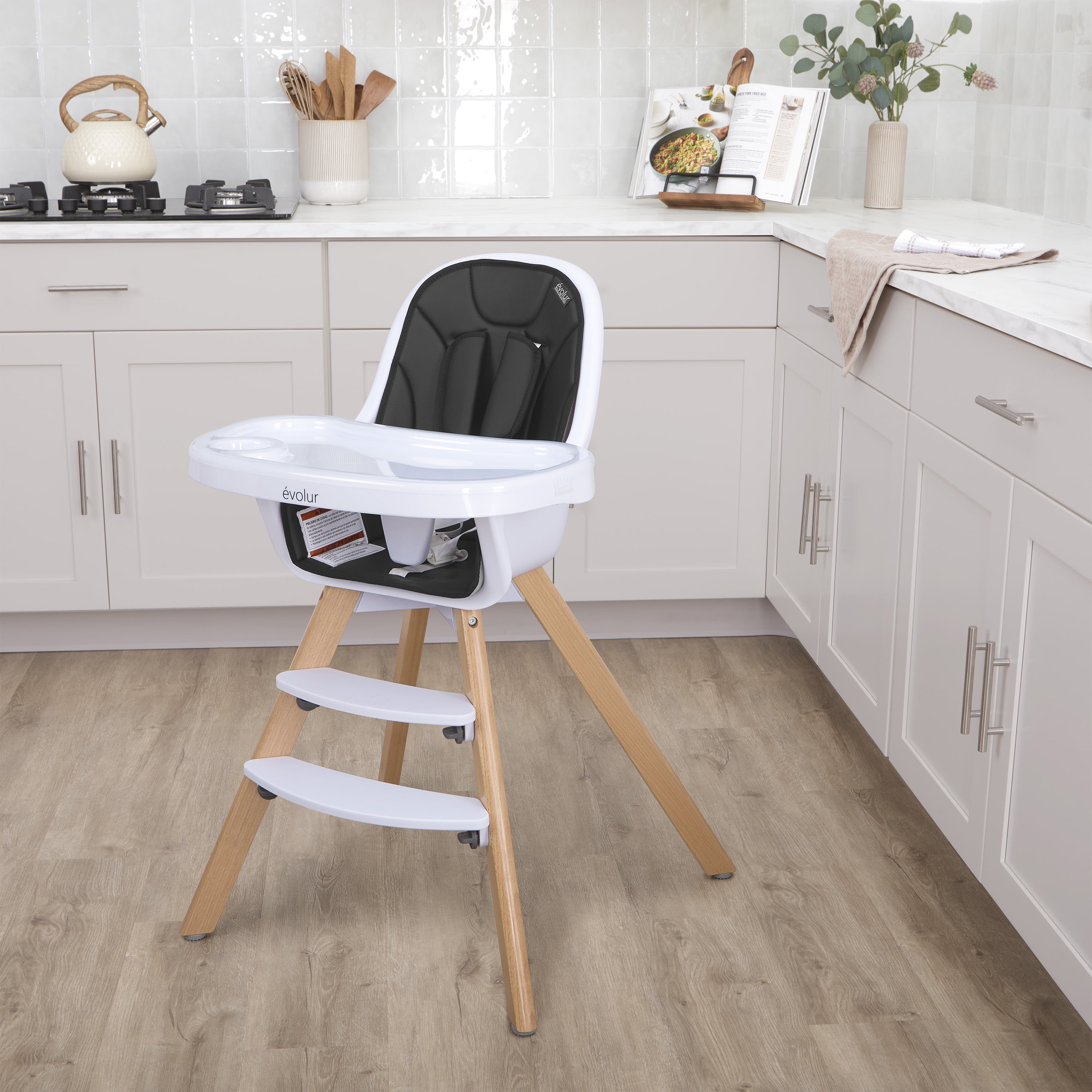 Evolur Zoodle 2-in-1 High Chair Booster Feeding Chair with Modern