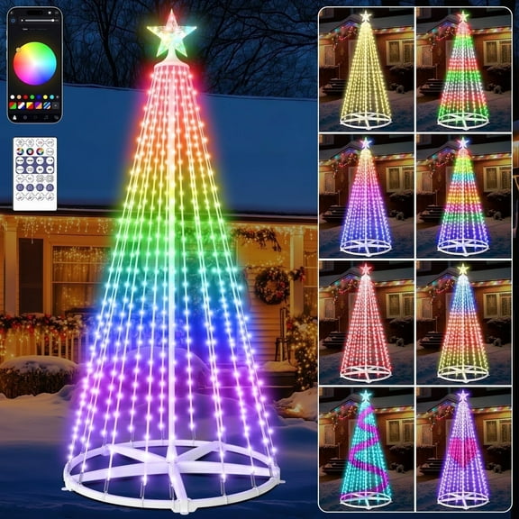 Smart Christmas Cone Tree Lights, for Porch, Yard, Patio, Indoor Outdoor, Holiday Decor