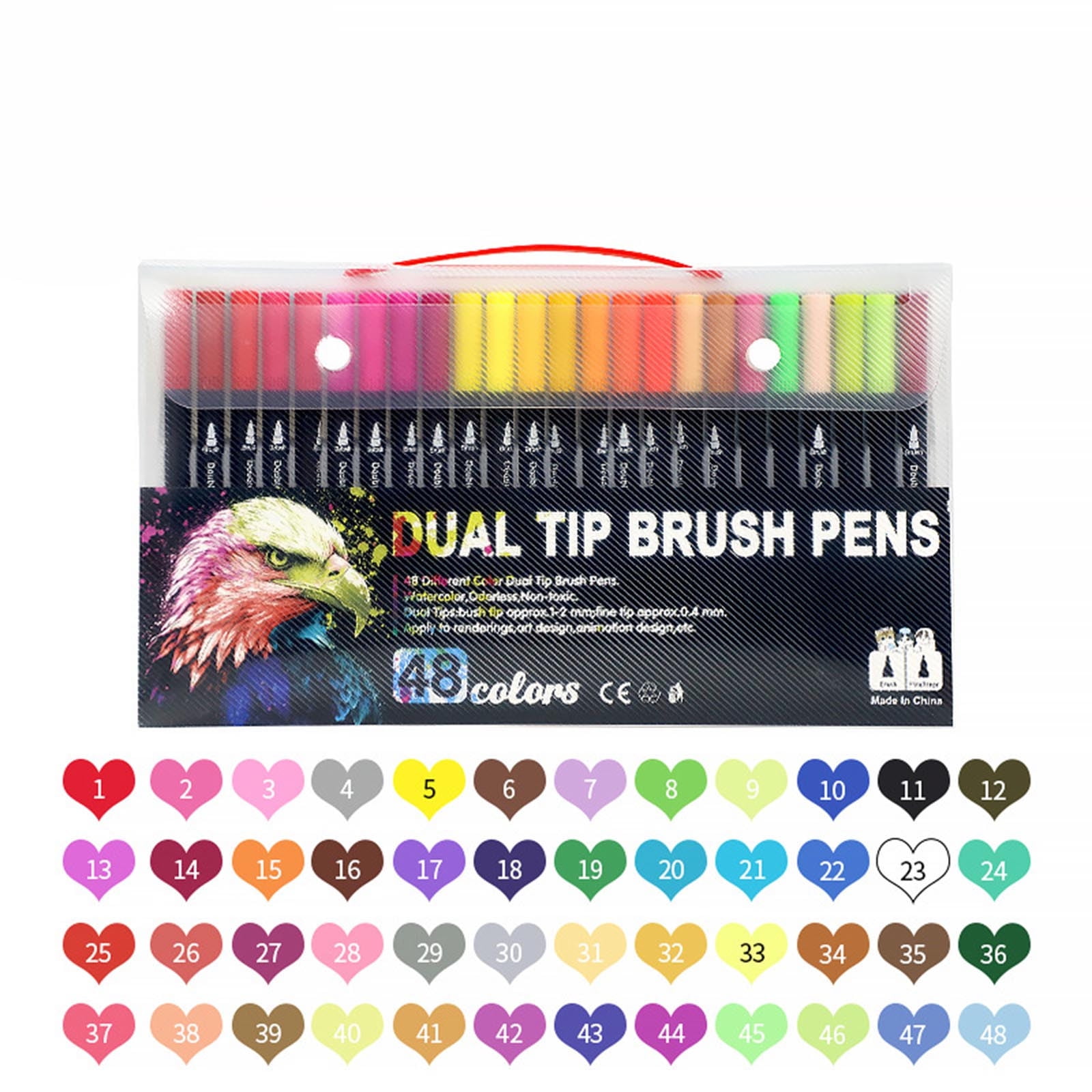 Qholemyo 3ml 24 Colors Double Line Highlighter Pens Art Supplies Color Pens For Hand Account Diy Hand Painted Crafts