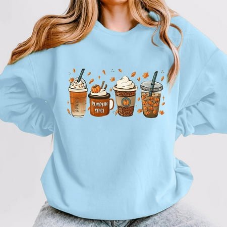 MKLEKYY Pull Court pour Femmes Mode Imprimé Manches Longues Col Rond