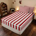 thumbnail image 3 of Manfei Festive Zipper Full Size Comforter Sets with Fitted Sheet and 2 Pillowcases Christmas Zipper Bedding Set, Pink Red, Xmas Reversible, 3 of 7