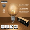 thumbnail image 3 of Wintergreen Lighting FlexFilament LED Shatterproof Warm White G50 Patio Light Bulbs, 5-Pack, E12 Base, 3 of 4