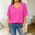 thumbnail image 4 of Womens V Neck Sweater Vest Oversized Ribbed Knit Sleeveless Casual Loose Fit Pullover Tank Top Pink XXXXL, 4 of 4