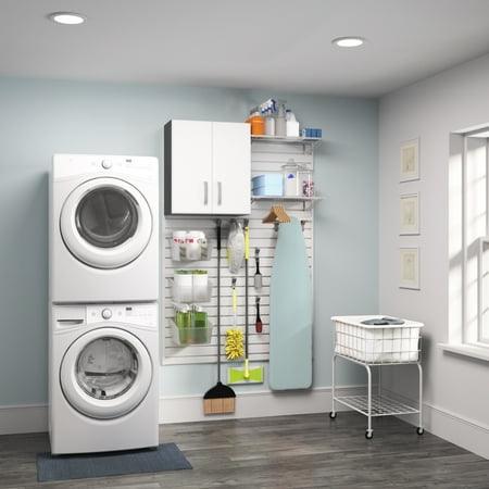 Flow Wall Systems White 1 Piece Laundry Cabinet Set Flow Wall Systems White 1 Piece Laundry Cabinet Set