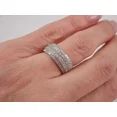 thumbnail image 4 of Omjewels 2Ct Round Cut Moissanite Multi Row Anniversary Band Ring 14K White Gold Plated, 4 of 5