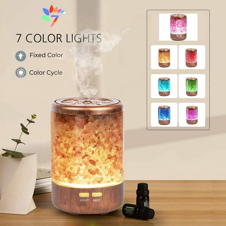 Essential Oil Diffuser Himalayan Salt Lamp Cool Mist Humidifier 3 in 1,  150ml Ultrasonic Aroma Diffusers Humidifier, 7 Colors Changing LED Night  Lights Birthday Gifts for Women 