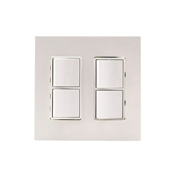 EFDWPW-Eurofase Heating-Dual Duplex Switch Wall Plate and Gang Box - 20 Amp Per Pole-White Finish
