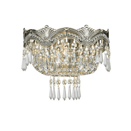 - Wall Sconces 2 Light With Historic Brass Clear Swarovski Strass Crystal Cast Brass 10 inch 120 Watts - World of Lighting