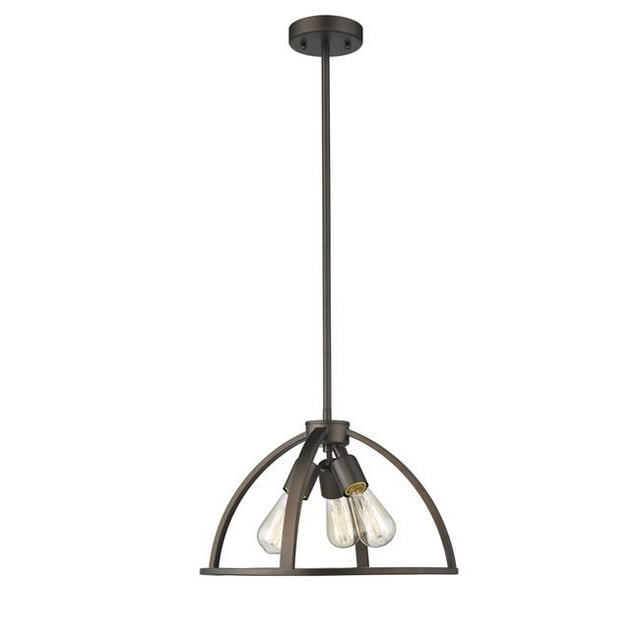 Chloe Lighting CH2D503RB16-DP3 Ironclad Industrial 3 Light Rubbed Bronze Ceiling Pendant - 16 in.