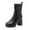Black, variant on Halloween Gift Women's Knee High Boots Heel Boots with Back Zipper, Versatile Front Zipper Cool Eye-Catching Fall And Winter Style Comfortable High-End Thick High-Heeled Short Boots Black 40