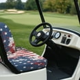 thumbnail image 3 of Yuyamidu 2 Pack Universal Golf Cart Seat Cover USA Flag Backrest Seat Cushion Cover for Club Car Soft Breathable Fabric Golf Cart Seat Protector Decoration, 3 of 7