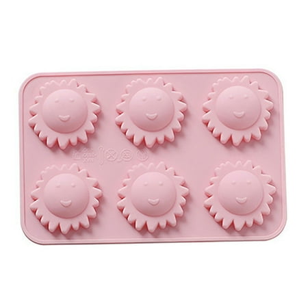 

JANGSLNG 6 Grids Cartoon Sun Silicone Chocolate Cake Pudding Jelly Mold DIY Baking Tools