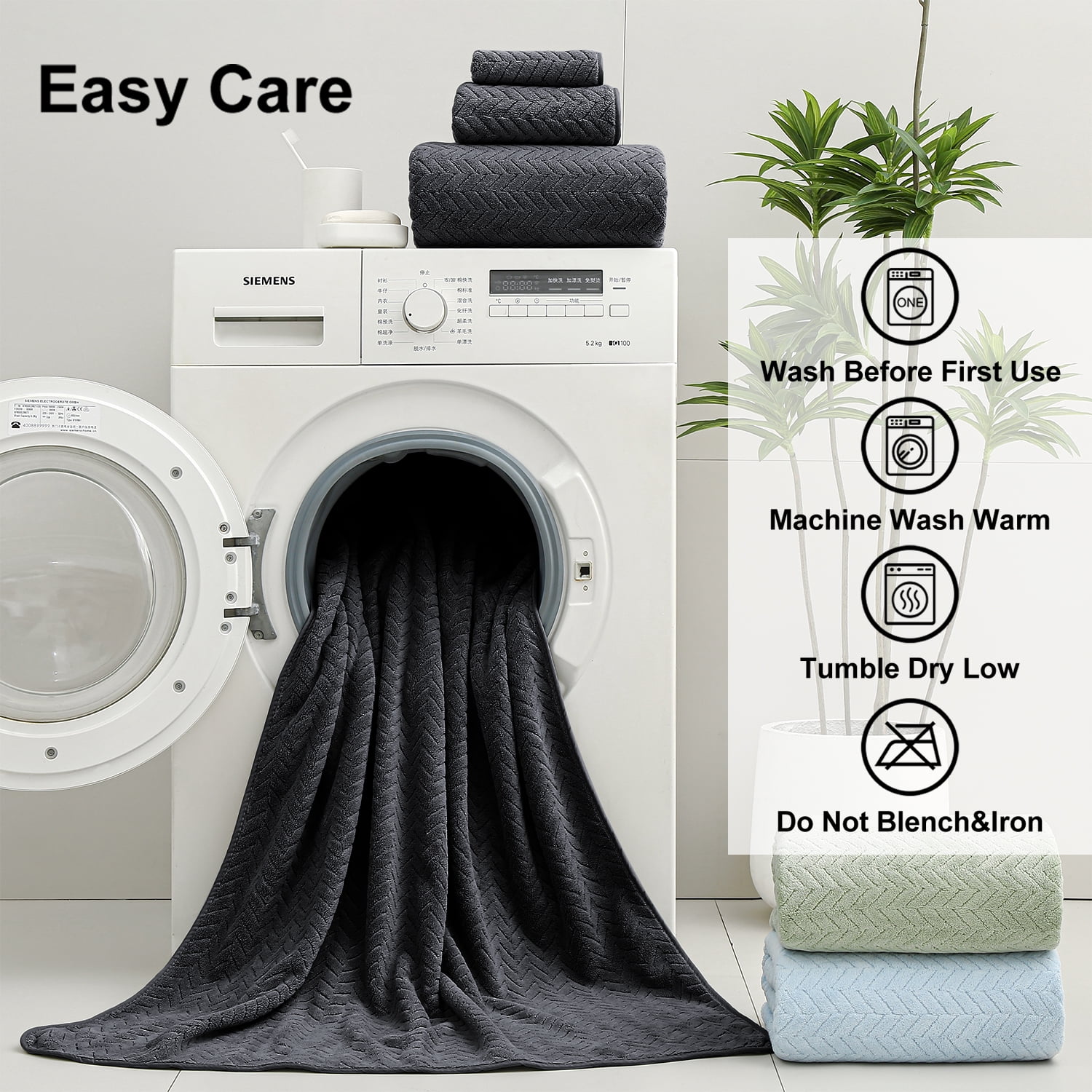 Beartech 8 Piece Bath Towel Set |2 Oversized Large Bath Towels Sheet, 2 Hand Towels & 4 Washcloths| Ultra Soft Towel Set Highly Absorbent Quick Dry Hotel Towel Collection