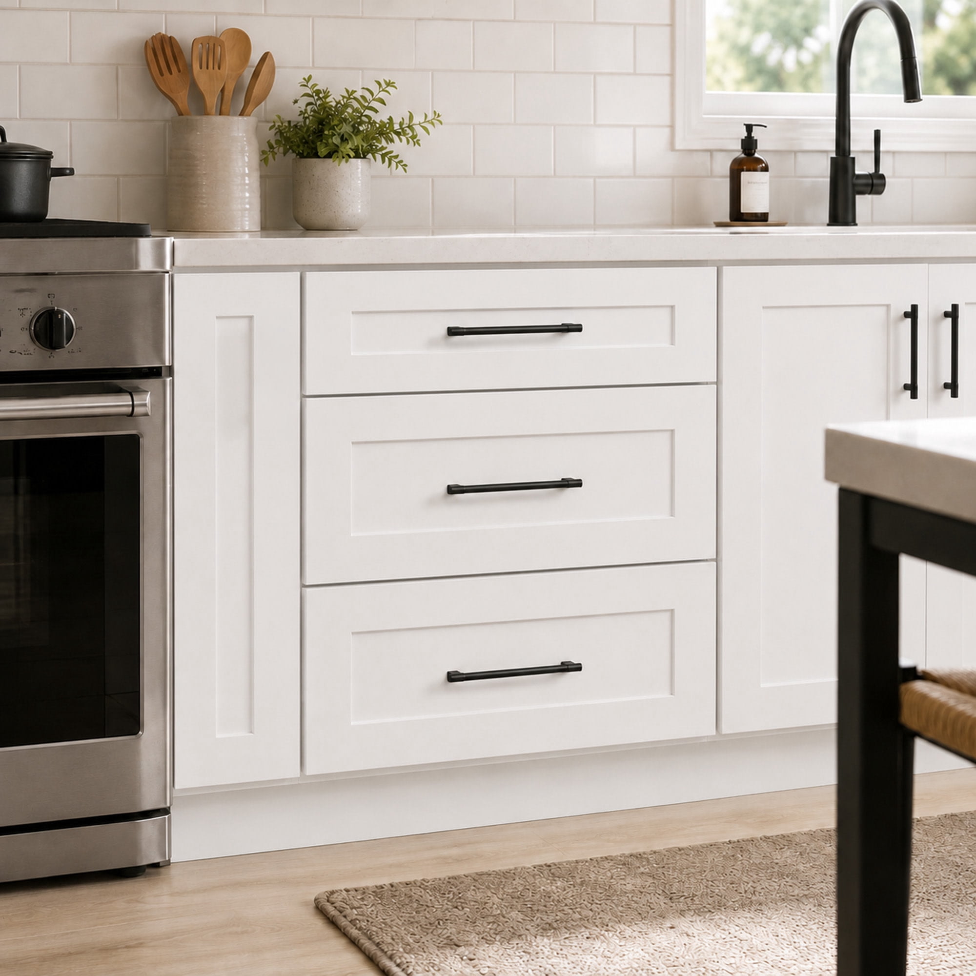 Design House Brookings Kitchen Drawer Cabinet, White, 30"