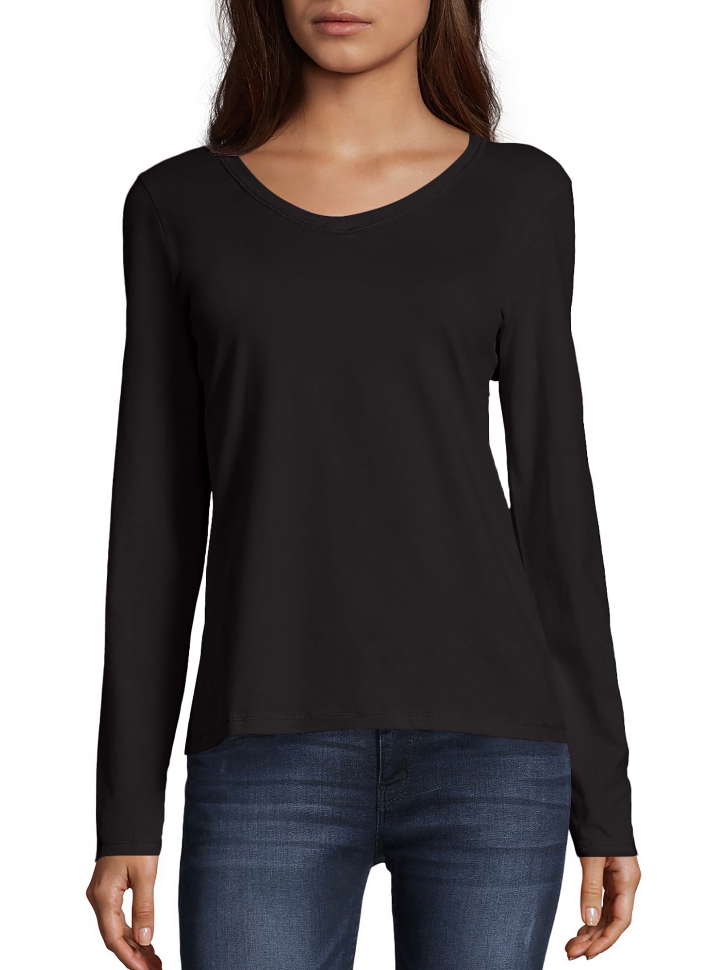 black v neck t shirts walmart