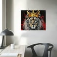 thumbnail image 4 of COMIO  2 Pieces Lion and Lioness Canvas Wall Art Black and White King and Queen with Gold Crown Picture Artwork Giclee Print Gallery Wrap for Bedroom Home Decor Ready to Hang, 4 of 5