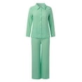 thumbnail image 3 of Womens Pajama Sets Summer Long Sleeve Solid Color Tops With Pants Two Piece Women Pajamas & Loungewear Homewear, 3 of 6