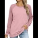 thumbnail image 1 of Sudadera Ligera de Larga con Cuello Redondo y Diseño Raglán con Bloques de Color para Mujer Rosa M, 1 of 10