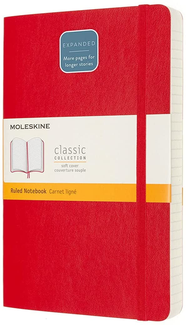 Moleskine Notebook, Expanded, Large, Ruled, Scarlet Red, Soft Cover (5 X 8.25)