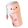 thumbnail image 2 of Botella de agua de acero inoxidable de 450 ml con aislamiento de doble pared de primera calidad para bebidas calientes, color rosa, 2 of 8