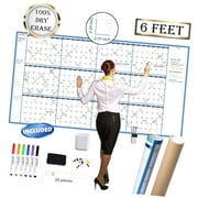 FREEAMG Oversized Wall Calendar - 38" x 72" - Blank Annual Planner - Laminated Whiteboard Poster - Jumbo Office Calendar for 12 Months
