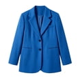 thumbnail image 6 of MaFYtyTPR Blazer for Women Long Sleeve Single Button Loose Fit Casual Office Suit Jacket With Chest Pockets A-Blue XXL, 6 of 6