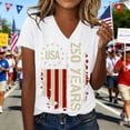 thumbnail image 2 of CONZONE Womens Usa 250Th Anniversary T-Shirts Short Sleeve July 4Th T Shirts for Women Casual Crew Neck Patriotic Usa Letter Graphic Lightweight Tees Soft Cozy Dailywear, 2 of 5