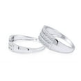 thumbnail image 3 of AFFY White Natural Diamond His And Hers Wedding Band Ring Set in 14K White Gold (1.13 Cttw), 3 of 6
