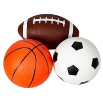 New Bounce Soft Sports Balls for Toddlers - 3-Pack 5" Basketball, Football & Soccer Balls, Durable Outdoor Play Balls for Kids