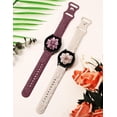 thumbnail image 4 of TOYOUTHS 2 Pack Rose Floral Engraved Bands Compatible with Samsung Galaxy Watch 7/6/5/4 Band 40mm 44mm, Women 20mm Silicone Dressy Embossed Flower Strap for Active 2/Watch 5 Pro/Watch FE, 4 of 6