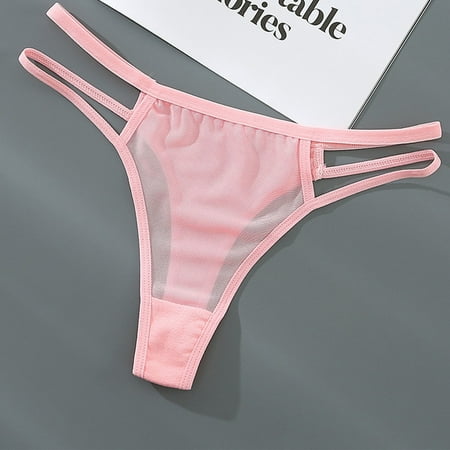 kpoplk Women Sexy Floral Lace Underwear Criss Cross Seamless Bikini Panty Brief L Pink