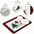 thumbnail image 4 of SKYSONIC Christmas Tree Dish Drying Mat Absorbent Reversible Microfiber Drying Mat Happy New Year Buffalo Check Plaid Machine Washable Dish Drying Pad for Kitchen Counter Large 16x18 inch, 4 of 6