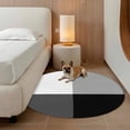 thumbnail image 2 of Modern Black Grey Round Area Rug 3.3Ft Washable Circle Rugs for Dining Room Table, Abstract Minimalist Geometric Plaid Non-Slip Carpet Floor Mats Indoor Outdoor Carpet Runner Aesthetic Home Decor, 2 of 8